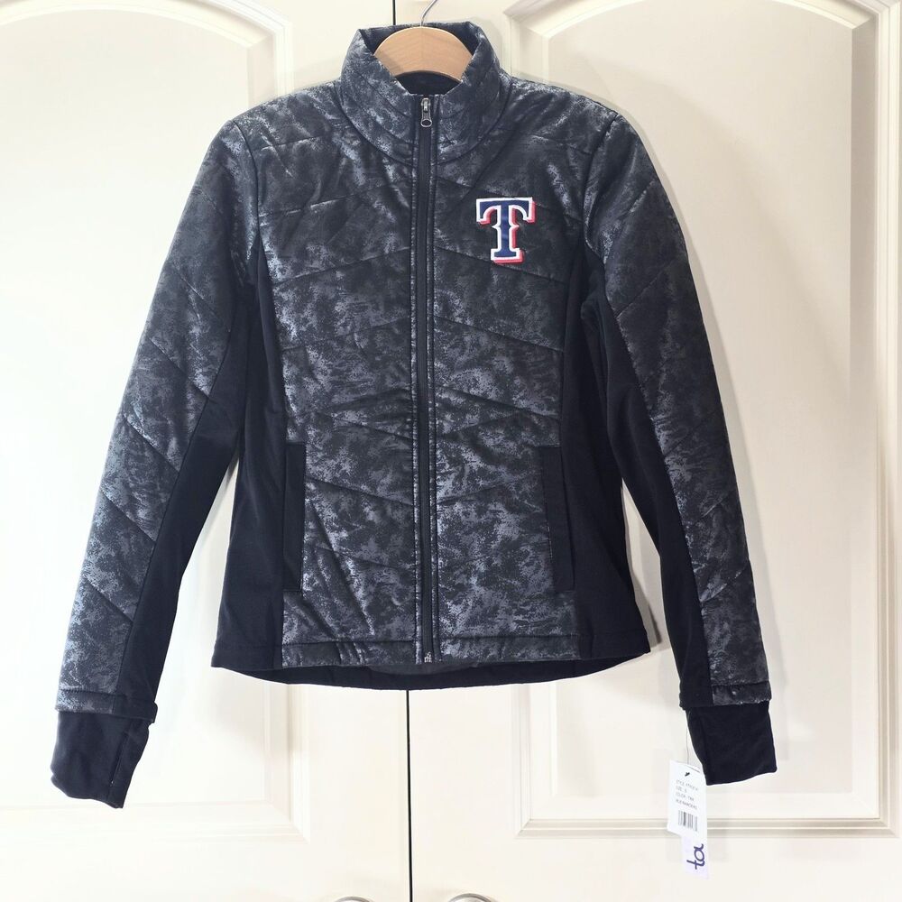 NWT RARE SMS 2017 MLB Texas Rangers Touch by Alyssa Milano Black Jacket Women S